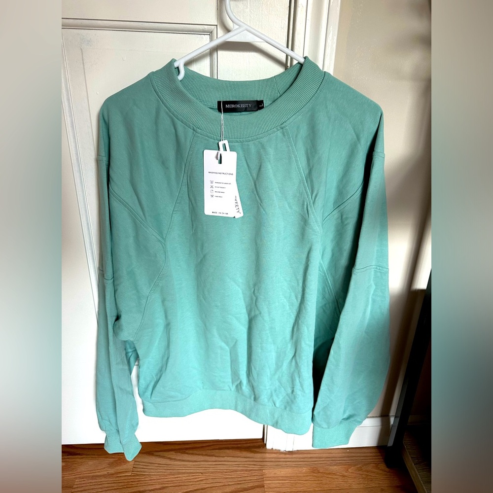 MEROKEETY Crew Neck, lightweight sweatshirt